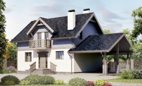 150-011-П Проект двухэтажного дома мансардой и гаражом, скромный домик из твинблока Буйнакск | Проекты домов от House Expert