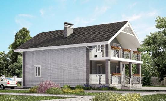 150-007-П Проект двухэтажного дома с мансардным этажом, красивый домик из теплоблока Хасавюрт | Проекты домов от House Expert