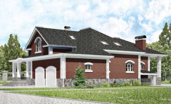 600-001-П Проект трехэтажного дома с мансардой, гараж, современный домик из пеноблока Избербаш | Проекты домов от House Expert