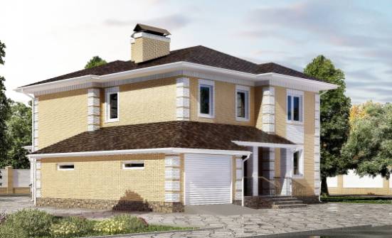 220-006-Л Проект двухэтажного дома и гаражом, уютный домик из бризолита Махачкала | Проекты домов от House Expert
