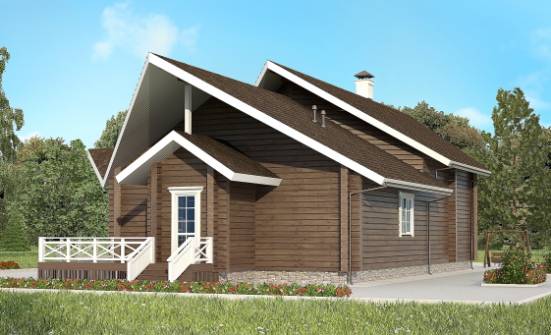 210-002-Л Проект двухэтажного дома мансардой, современный домик из дерева Избербаш | Проекты домов от House Expert