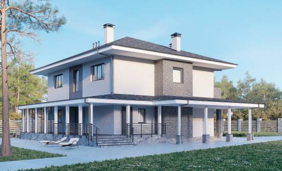 250-004-Л Проект двухэтажного дома, красивый коттедж из пеноблока Хасавюрт | Проекты домов от House Expert