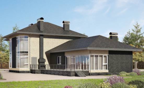 305-003-Л Проект двухэтажного дома, огромный загородный дом из бризолита Избербаш | Проекты домов от House Expert