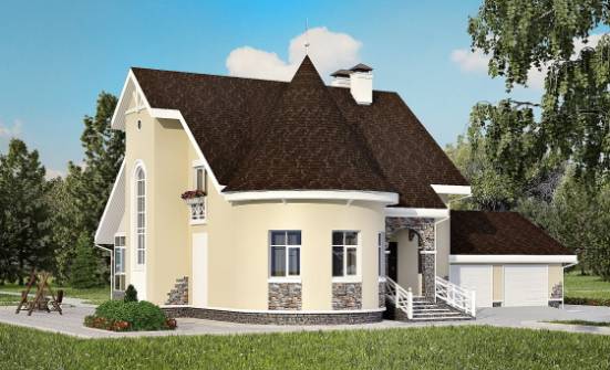 275-001-Л Проект двухэтажного дома мансардой и гаражом, классический дом из кирпича Махачкала | Проекты домов от House Expert