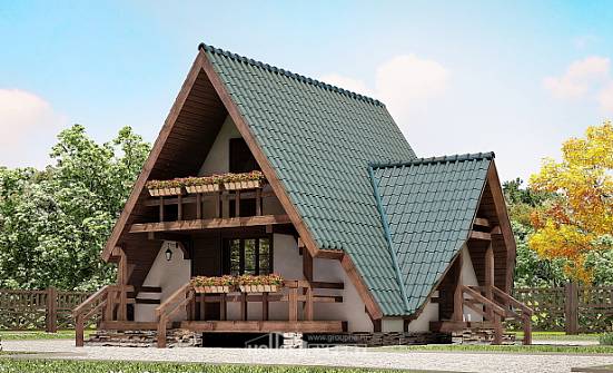 070-003-П Проект двухэтажного дома с мансардой, миниатюрный дом из дерева Избербаш | Проекты домов от House Expert