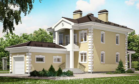 150-006-Л Проект двухэтажного дома, гараж, доступный загородный дом из бризолита Хасавюрт | Проекты домов от House Expert