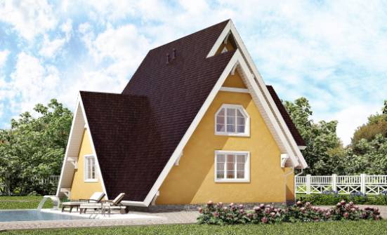 155-008-П Проект двухэтажного дома мансардой, экономичный домик из дерева Избербаш | Проекты домов от House Expert