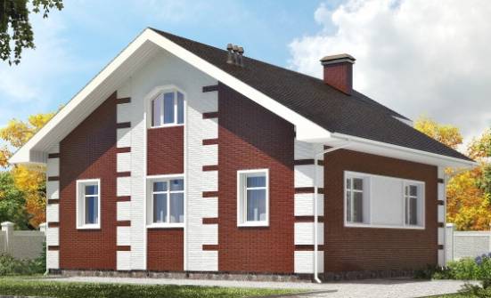 115-001-П Проект двухэтажного дома с мансардой, скромный домик из бризолита Кизляр | Проекты домов от House Expert