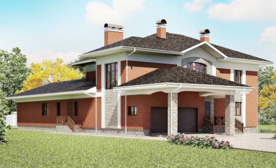400-002-Л Проект двухэтажного дома, гараж, классический дом из кирпича Махачкала | Проекты домов от House Expert