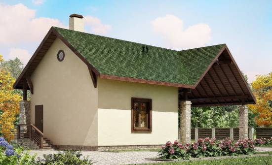 060-001-Л Проект двухэтажного дома мансардой и гаражом, миниатюрный загородный дом из керамзитобетонных блоков Махачкала | Проекты домов от House Expert