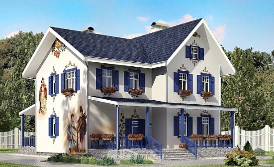 180-003-П Проект двухэтажного дома, красивый коттедж из кирпича Хасавюрт | Проекты домов от House Expert