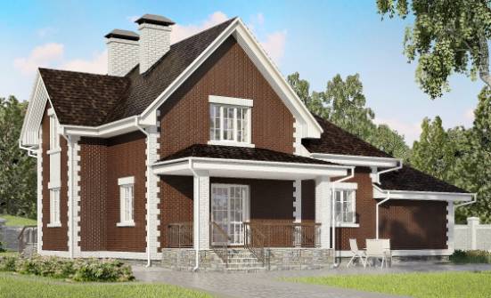 190-003-Л Проект двухэтажного дома мансардой, гараж, простой домик из блока Хасавюрт | Проекты домов от House Expert