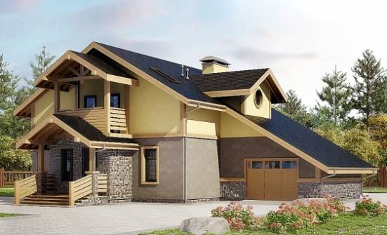 180-011-П Проект двухэтажного дома мансардой, гараж, небольшой дом из пеноблока Кизилюрт | Проекты домов от House Expert