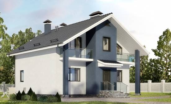 150-005-П Проект двухэтажного дома мансардой, экономичный дом из теплоблока Кизляр | Проекты домов от House Expert