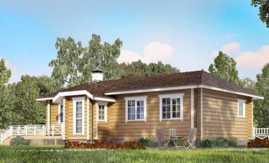 095-001-Л Проект одноэтажного дома, компактный загородный дом из дерева Избербаш | Проекты домов от House Expert