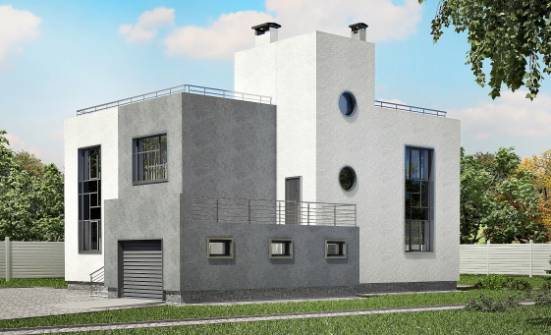 255-001-П Проект двухэтажного дома и гаражом, просторный домик из теплоблока Буйнакск | Проекты домов от House Expert
