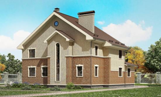 300-004-Л Проект двухэтажного дома, классический коттедж из теплоблока Махачкала | Проекты домов от House Expert