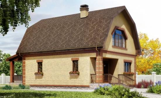 130-005-Л Проект двухэтажного дома мансардный этаж, доступный домик из арболита Буйнакск | Проекты домов от House Expert