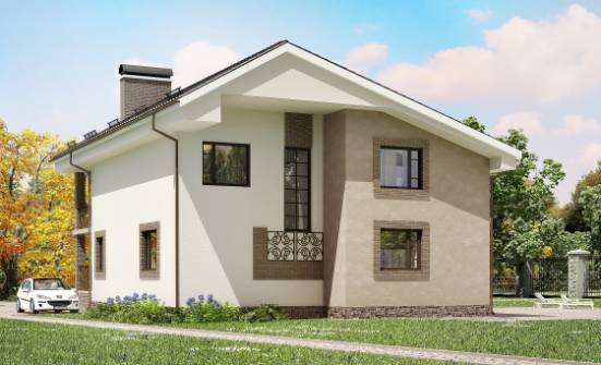 210-003-П Проект двухэтажного дома с мансардой, красивый загородный дом из блока Буйнакск | Проекты домов от House Expert