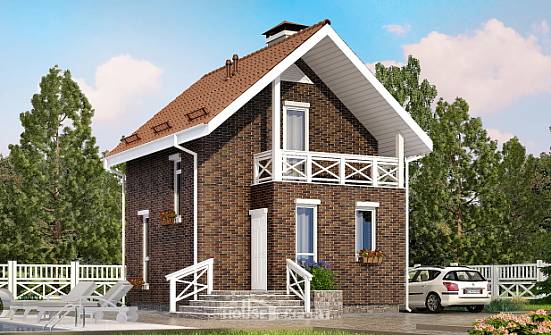 045-001-Л Проект двухэтажного дома мансардой, современный дом из поризованных блоков Кизилюрт | Проекты домов от House Expert