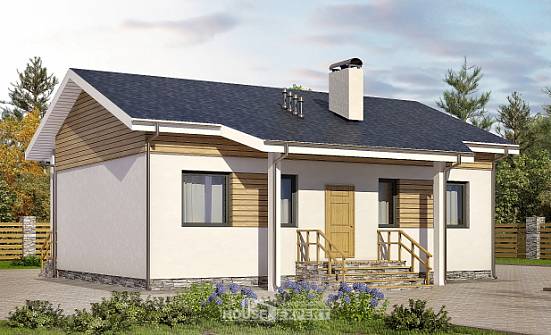 080-004-П Проект одноэтажного дома, махонький домик из газосиликатных блоков Дербент | Проекты домов от House Expert