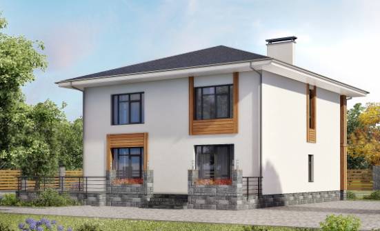 180-015-П Проект двухэтажного дома, скромный дом из блока Избербаш | Проекты домов от House Expert