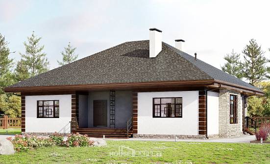 135-003-П Проект одноэтажного дома, скромный коттедж из бризолита Избербаш | Проекты домов от House Expert