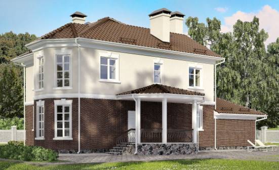 190-002-Л Проект двухэтажного дома, гараж, современный дом из пеноблока Каспийск | Проекты домов от House Expert
