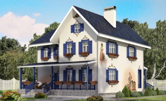 180-003-П Проект двухэтажного дома, красивый коттедж из кирпича Хасавюрт | Проекты домов от House Expert