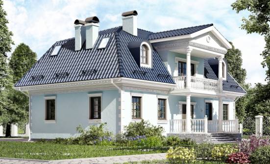 210-004-Л Проект двухэтажного дома мансардный этаж, классический дом из арболита Дербент | Проекты домов от House Expert