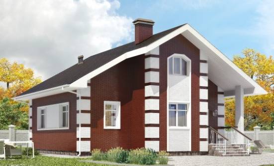 115-001-П Проект двухэтажного дома с мансардой, скромный домик из бризолита Кизляр | Проекты домов от House Expert