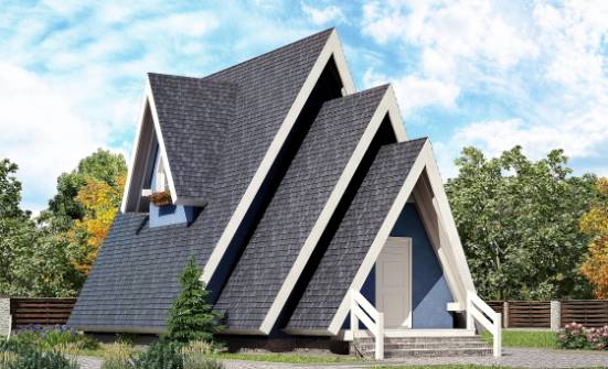 100-002-П Проект двухэтажного дома с мансардным этажом, бюджетный коттедж из дерева Кизилюрт | Проекты домов от House Expert