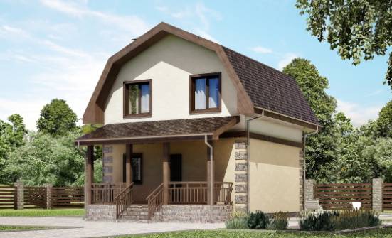 070-004-П Проект двухэтажного дома мансардный этаж, дешевый домик из поризованных блоков Каспийск | Проекты домов от House Expert