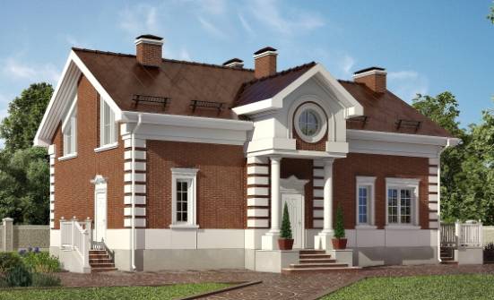 160-009-П Проект двухэтажного дома мансардой, бюджетный домик из твинблока Махачкала | Проекты домов от House Expert
