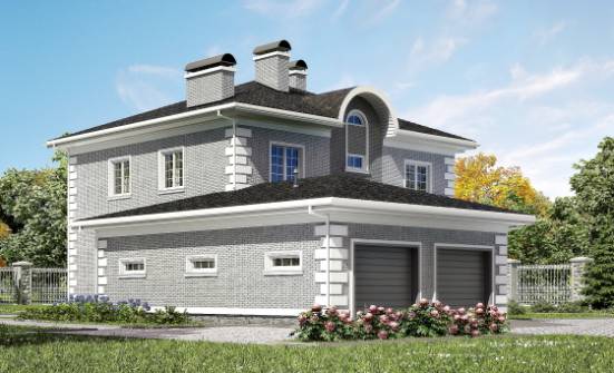 245-004-Л Проект двухэтажного дома, гараж, современный загородный дом из кирпича Кизляр | Проекты домов от House Expert