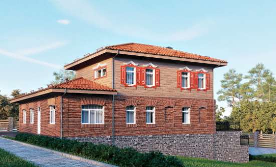 380-002-Л Проект трехэтажного дома, гараж, уютный домик из кирпича Махачкала | Проекты домов от House Expert