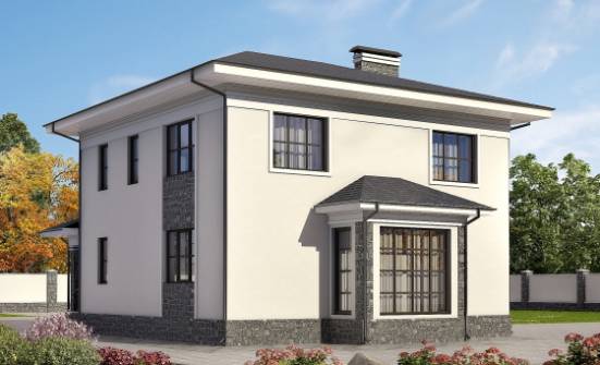 155-011-П Проект двухэтажного дома, экономичный дом из блока Кизилюрт | Проекты домов от House Expert