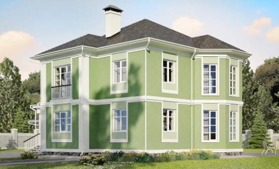 170-001-Л Проект двухэтажного дома и гаражом, уютный дом из газобетона Каспийск | Проекты домов от House Expert