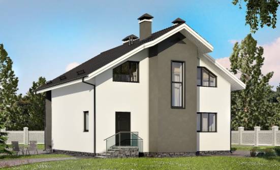 150-005-Л Проект двухэтажного дома с мансардным этажом, уютный домик из бризолита Махачкала | Проекты домов от House Expert