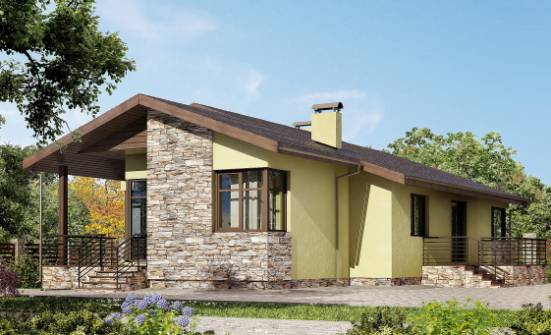 130-007-Л Проект одноэтажного дома, компактный домик из твинблока Махачкала | Проекты одноэтажных домов от House Expert