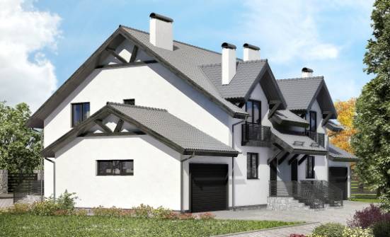 290-003-П Проект двухэтажного дома мансардой, огромный дом из теплоблока Дербент | Проекты домов от House Expert