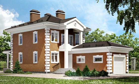 150-006-П Проект двухэтажного дома, гараж, компактный коттедж из поризованных блоков Дербент | Проекты домов от House Expert