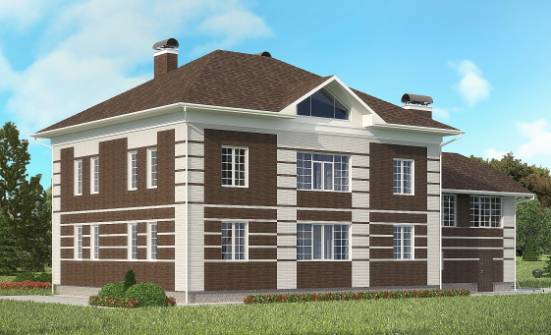 505-002-Л Проект трехэтажного дома и гаражом, просторный домик из кирпича Дербент | Проекты домов от House Expert