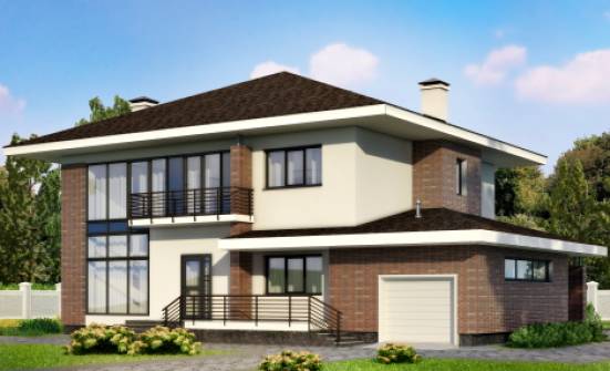 275-002-П Проект двухэтажного дома и гаражом, классический домик из кирпича Дербент | Проекты домов от House Expert