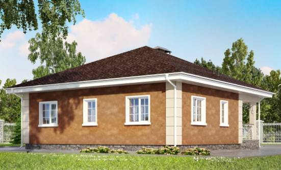 100-001-Л Проект одноэтажного дома, уютный коттедж из бризолита Хасавюрт | Проекты домов от House Expert