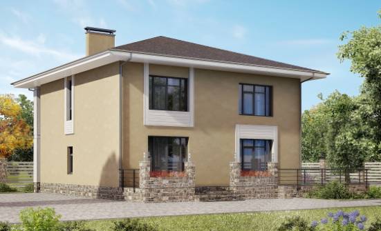 180-015-Л Проект двухэтажного дома, красивый загородный дом из бризолита Буйнакск | Проекты домов от House Expert