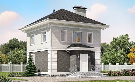 090-003-П Проект двухэтажного дома, современный домик из пеноблока Дербент | Проекты домов от House Expert
