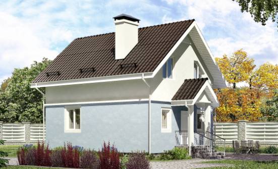 095-002-П Проект двухэтажного дома с мансардой, классический домик из газосиликатных блоков Кизилюрт | Проекты домов от House Expert