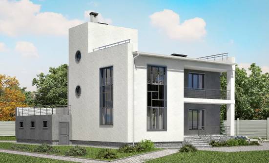 255-001-П Проект двухэтажного дома и гаражом, просторный домик из теплоблока Буйнакск | Проекты домов от House Expert