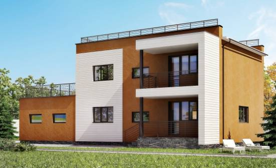 180-012-П Проект двухэтажного дома и гаражом, красивый коттедж из кирпича Избербаш | Проекты домов от House Expert